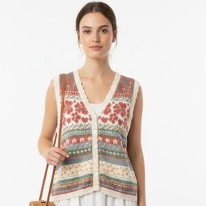 Northern Reflections Multicolor Patterned Vest 90’s Vintage Retro